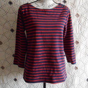 EUC GAP Blue & Red Striped Boatneck Sweater M
